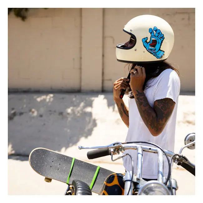 Biltwell Gringo Santa Cruz Handmade Vintage White - FREE UK Shipping, FREE 365 Day Returns | Moto Central