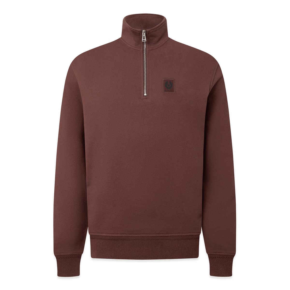 Belstaff Quarter Zip Sweatshirt Oxblood FREE UK Delivery, FREE 365 Day Returns | Moto Central