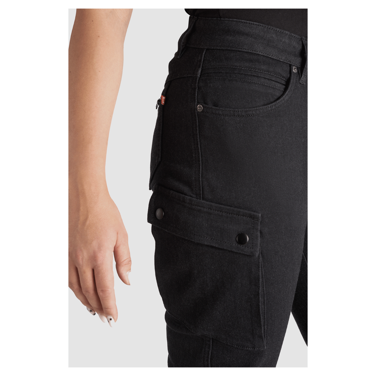 Pando Moto Mila Ladies Cargo Jeans Black FREE UK Delivery, FREE 365 Day Returns | Moto Central