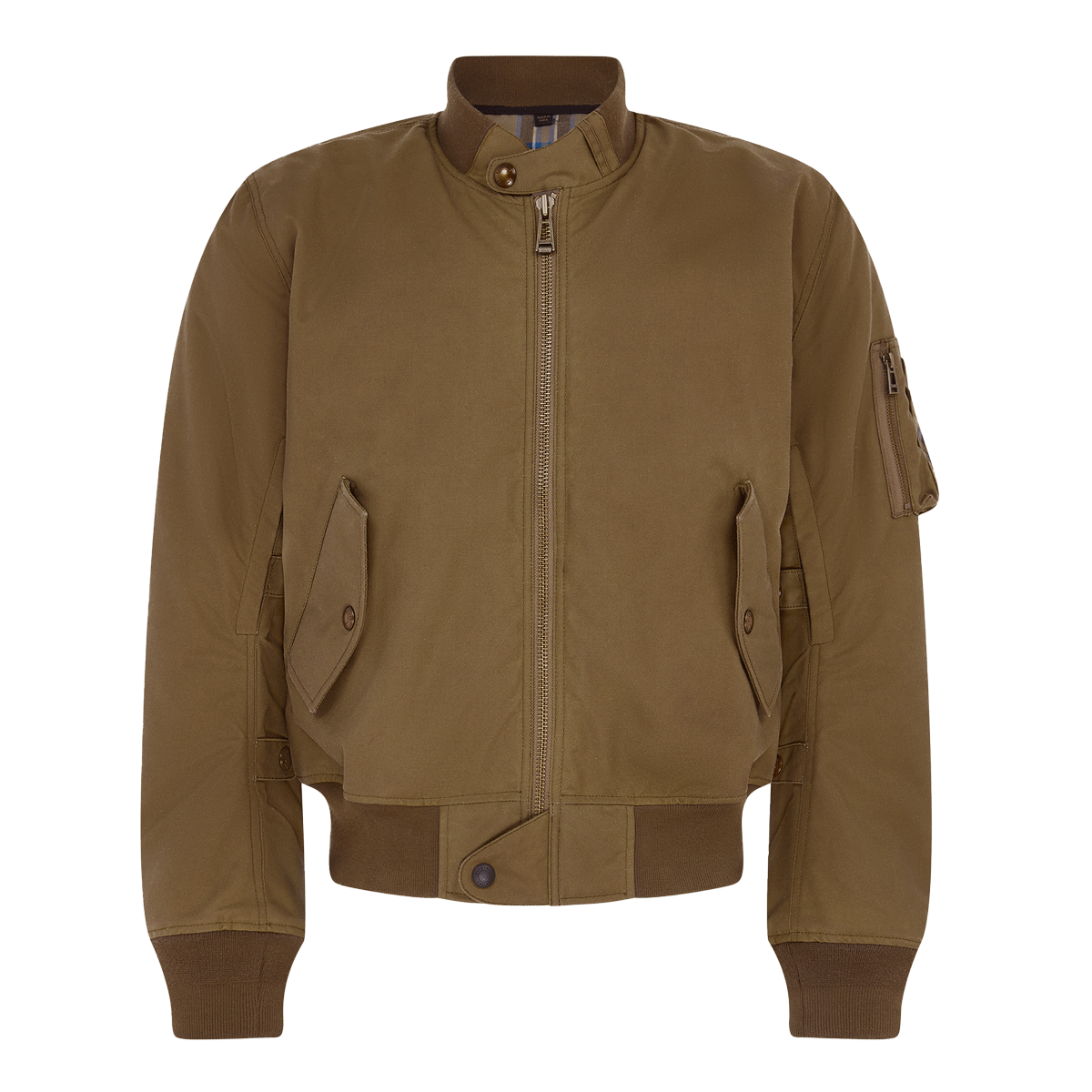 Belstaff Brecon Bomber Ultracore 8oz Waxed Cotton Jacket Olive FREE UK Delivery, FREE 365 Day Returns | Moto Central
