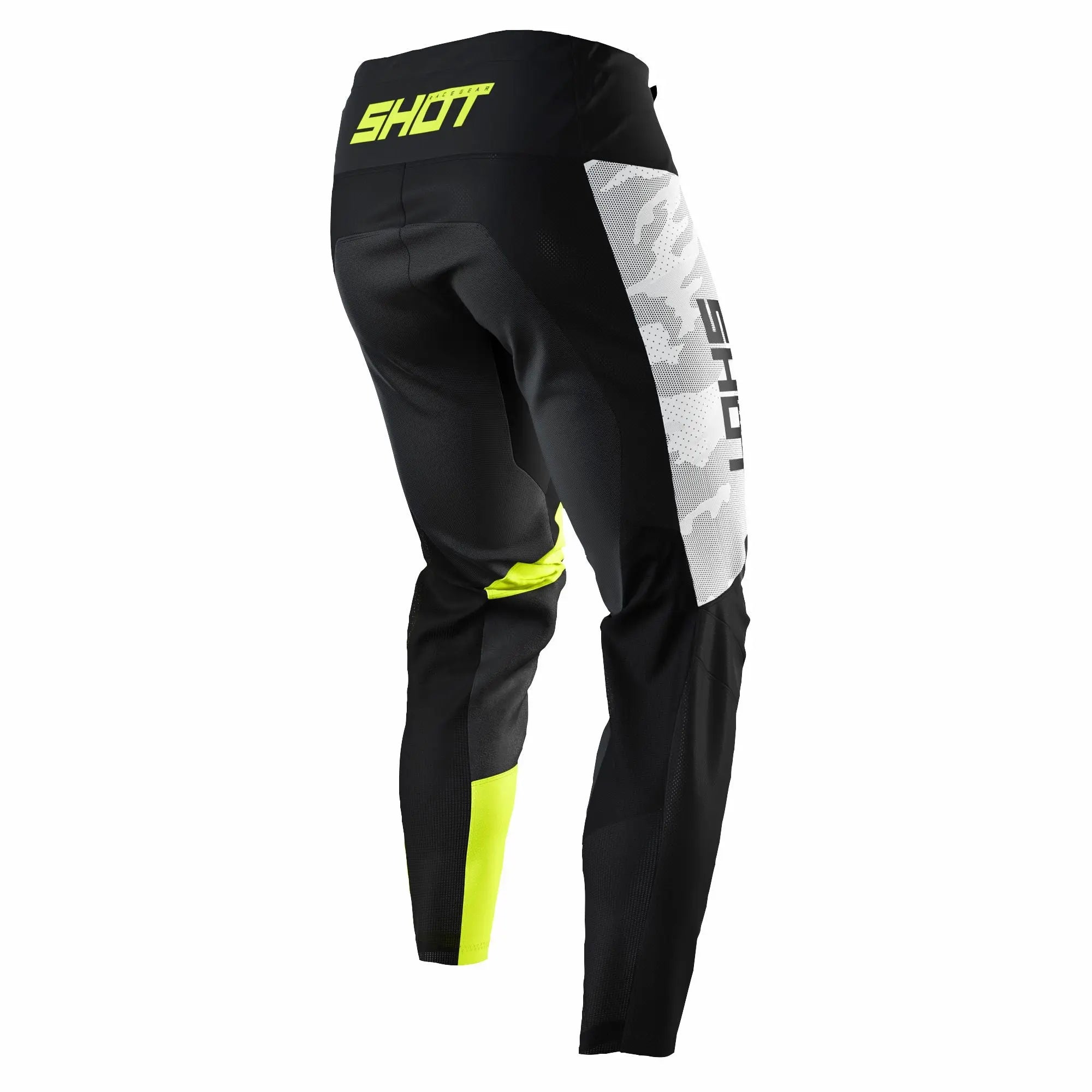 Shot Contact Trouser Camo / Neon Yellow - FREE UK Shipping, FREE 365 Day Returns | Moto Central