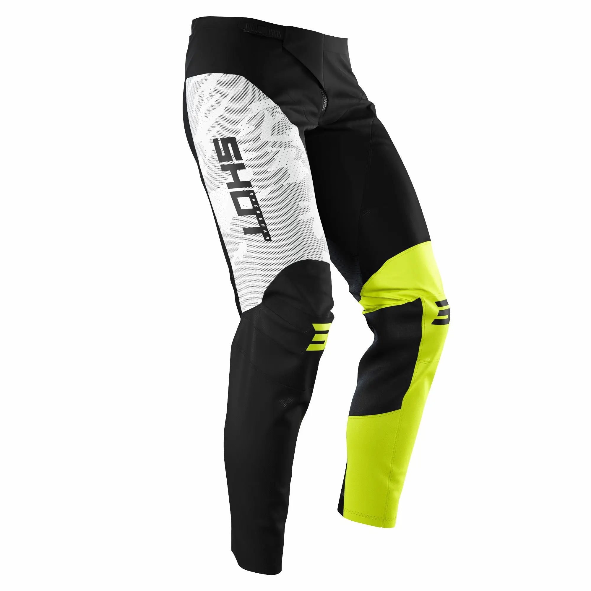 Shot Contact Trouser Camo / Neon Yellow - FREE UK Shipping, FREE 365 Day Returns | Moto Central