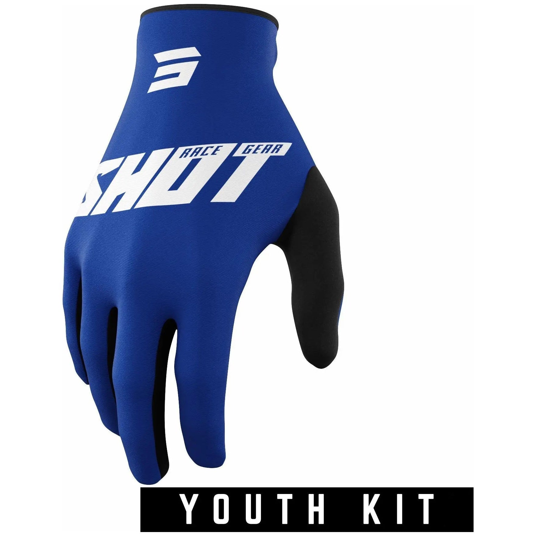 Shot Raw Youth Gloves Burst Blue - FREE UK Shipping, FREE 365 Day Returns | Moto Central