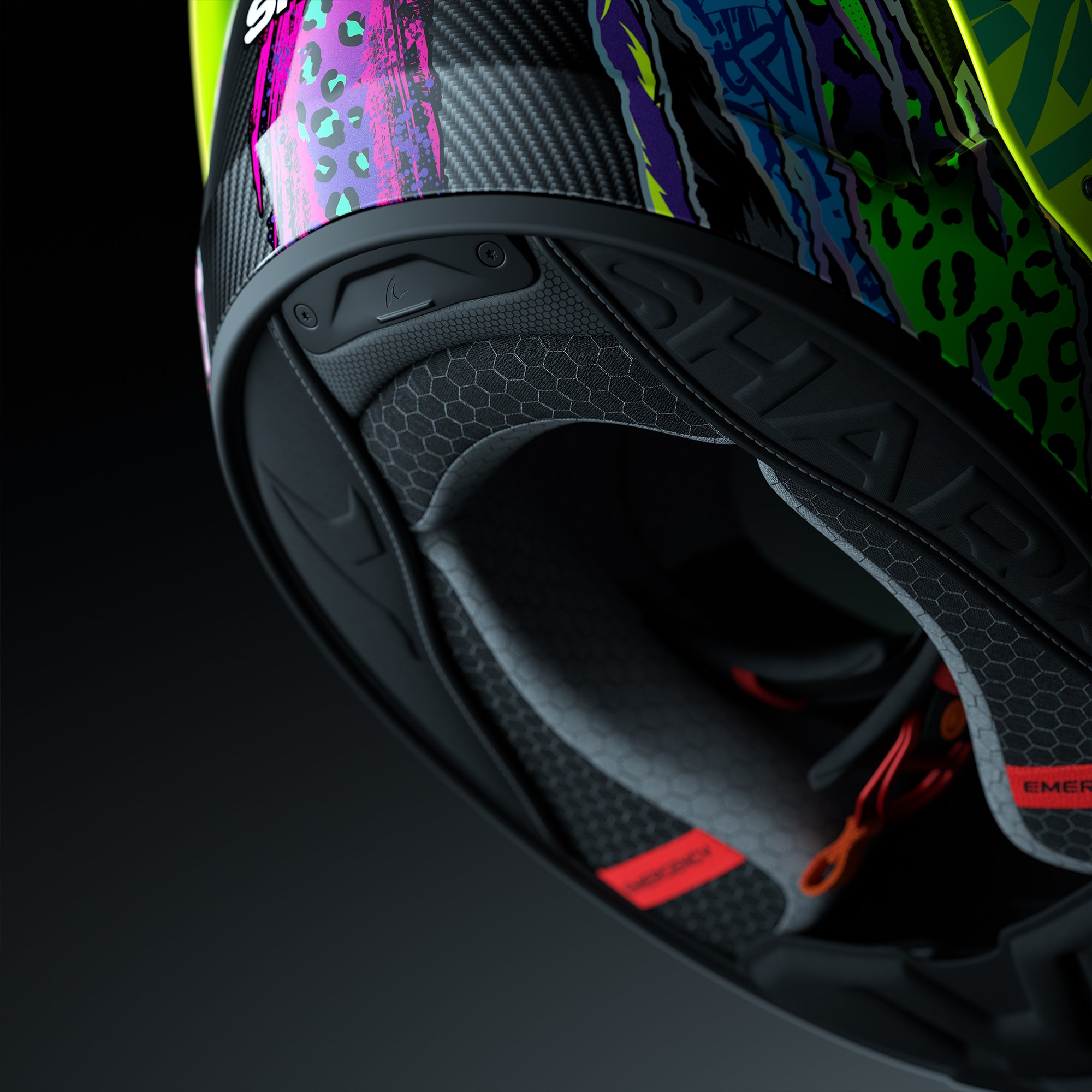 Shark Aeron Fawn Carbon / Violet / Yellow - FREE UK Shipping, FREE 365 Day Returns | Moto Central