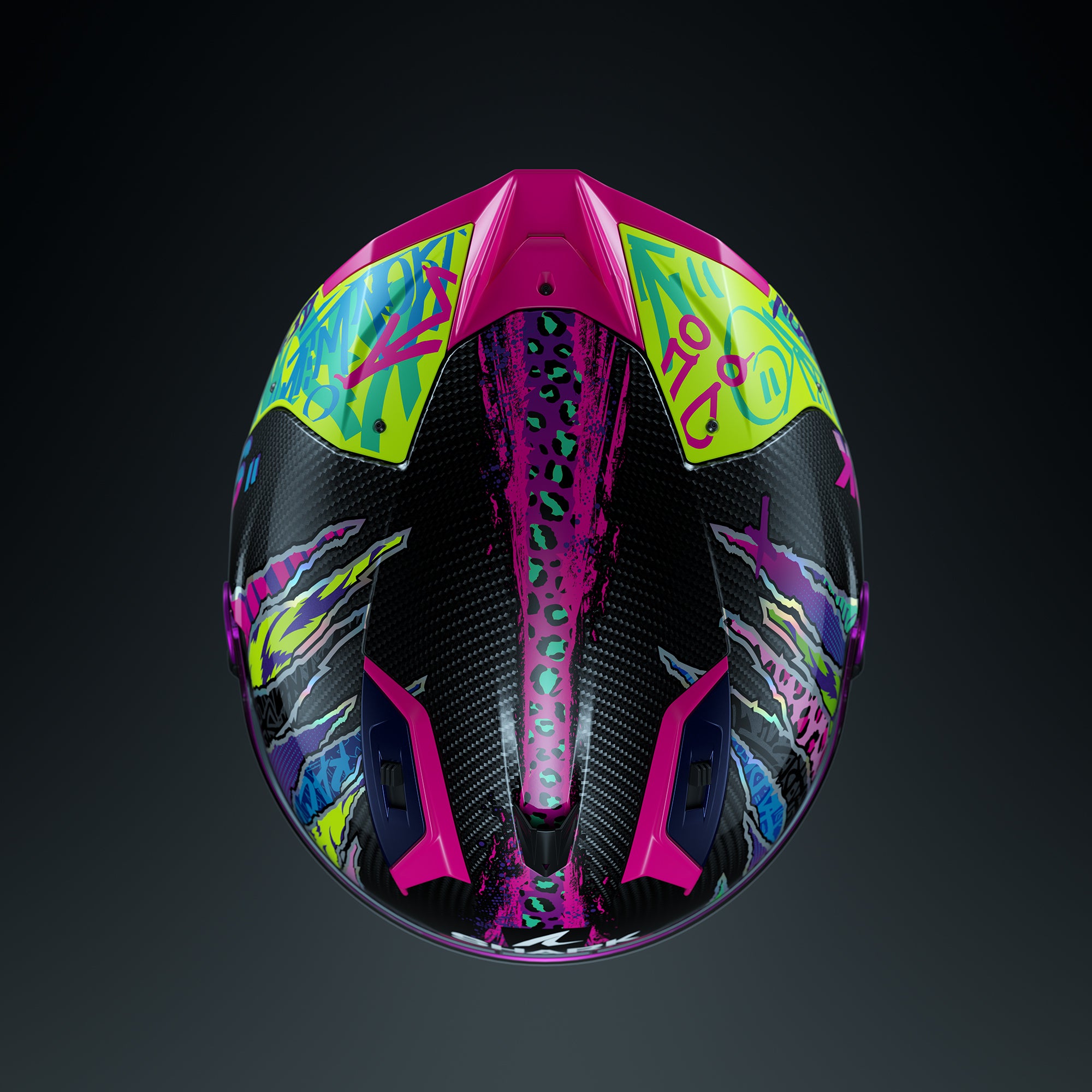 Shark Aeron Fawn Carbon / Violet / Yellow - FREE UK Shipping, FREE 365 Day Returns | Moto Central