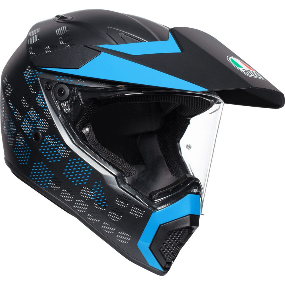 AGV AX9 Antartica Matt Black / Cyan