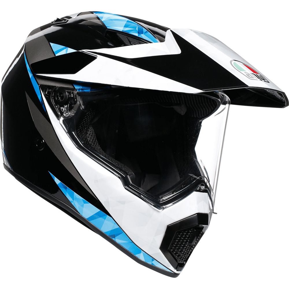 agv ax9 helmet gopro AGV AX9 North Full Face Helmet Black/White/Cyan FREE UK Delivery