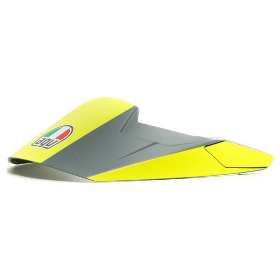 AGV AX9 Peak Pacific Road Matt Grey / Fluo Yellow / Black helmet peak side view on a white background