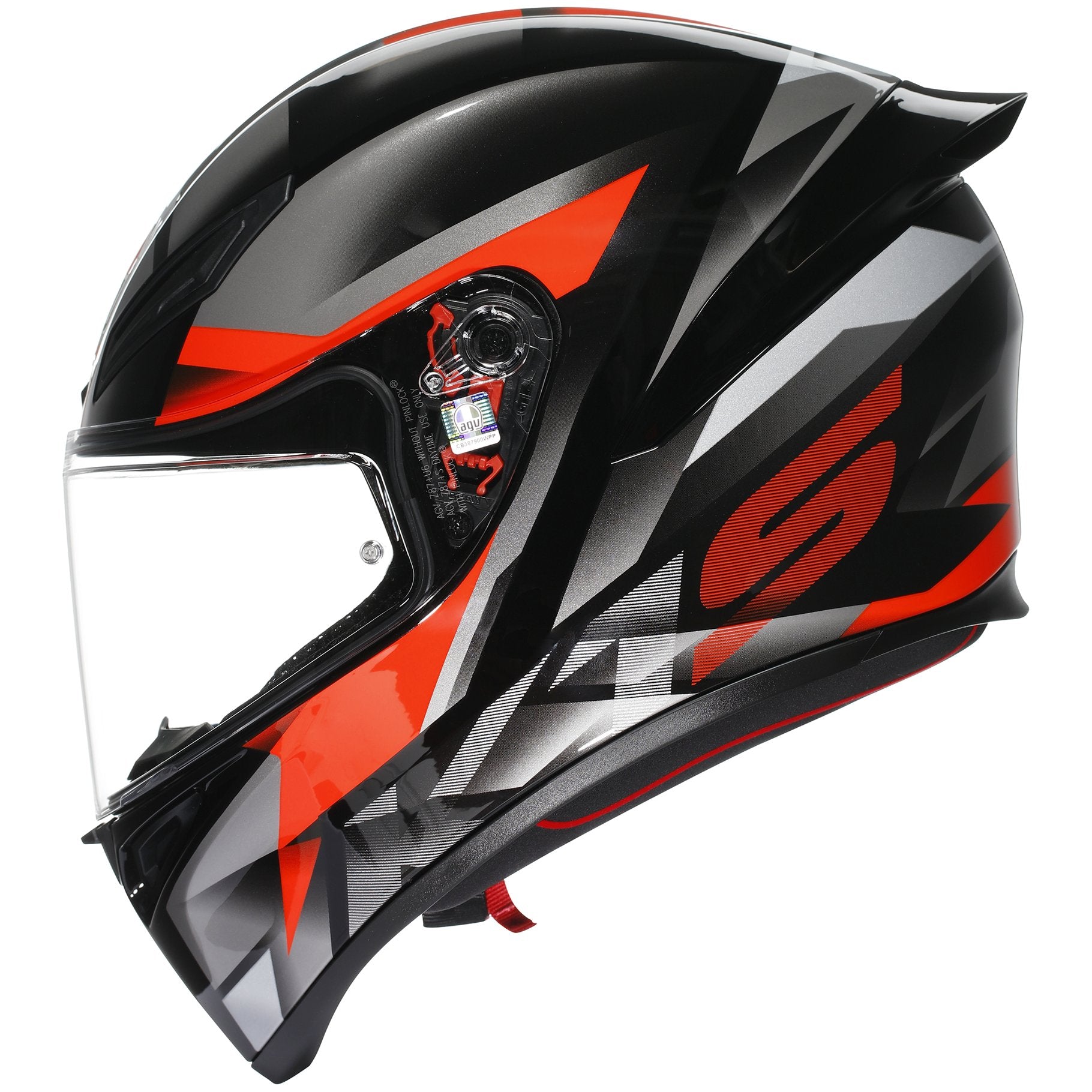 agv k1 all black AGV K1-S Fastlap Full Face Helmet Black/Grey/Red FREE UK Delivery