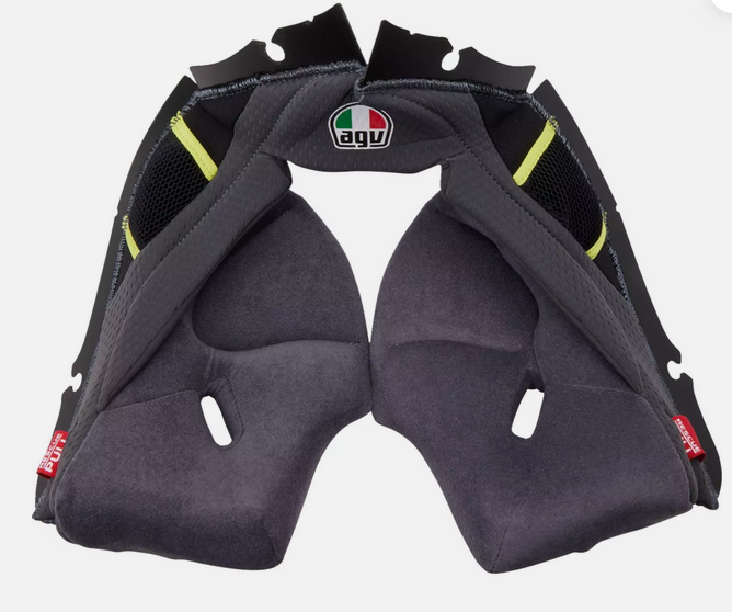 AGV Pista GP RR Cheek Pads ECE 22.06 Grey / Yellow