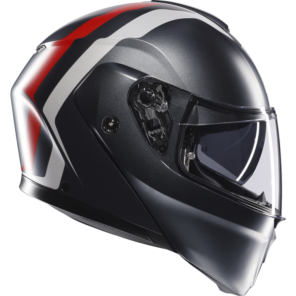AGV Streetmodular Resia Grey / Silver / Red