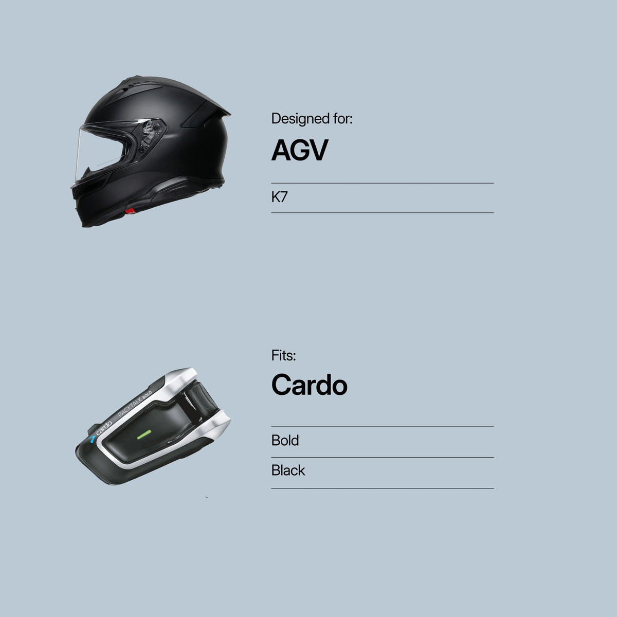 Tubs Jackson AGV K7, Tourmodular To Cardo Black / Bold FREE UK Delivery, FREE 365 Day Returns | Moto Central