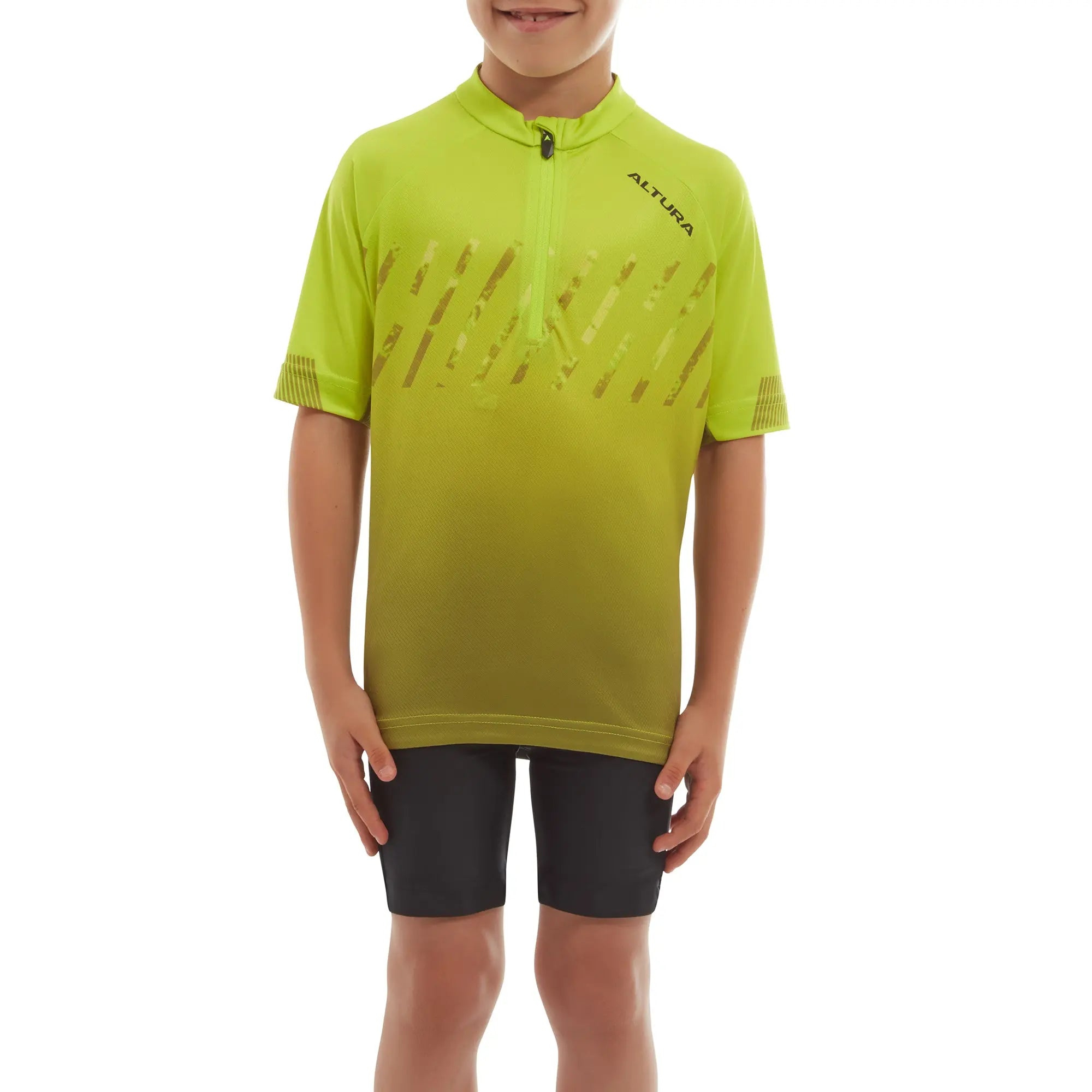 Altura Airstream Short Sleeves Cycling Kids Jersey Lime - FREE UK Shipping, FREE 365 Day Returns | Moto Central