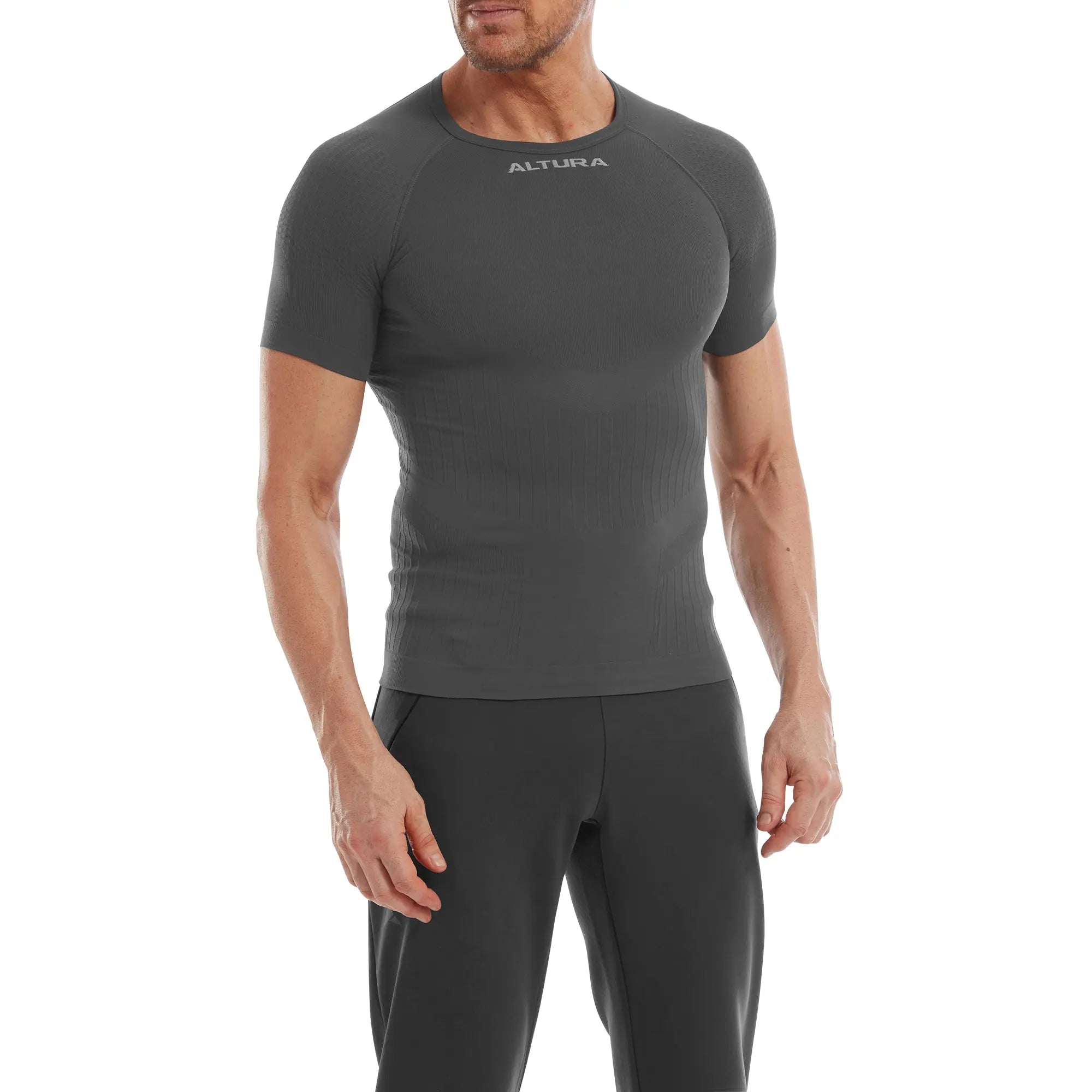 Altura Tempo Seamless Short Sleeves Base Layer Charcoal - FREE UK Shipping, FREE 365 Day Returns | Moto Central