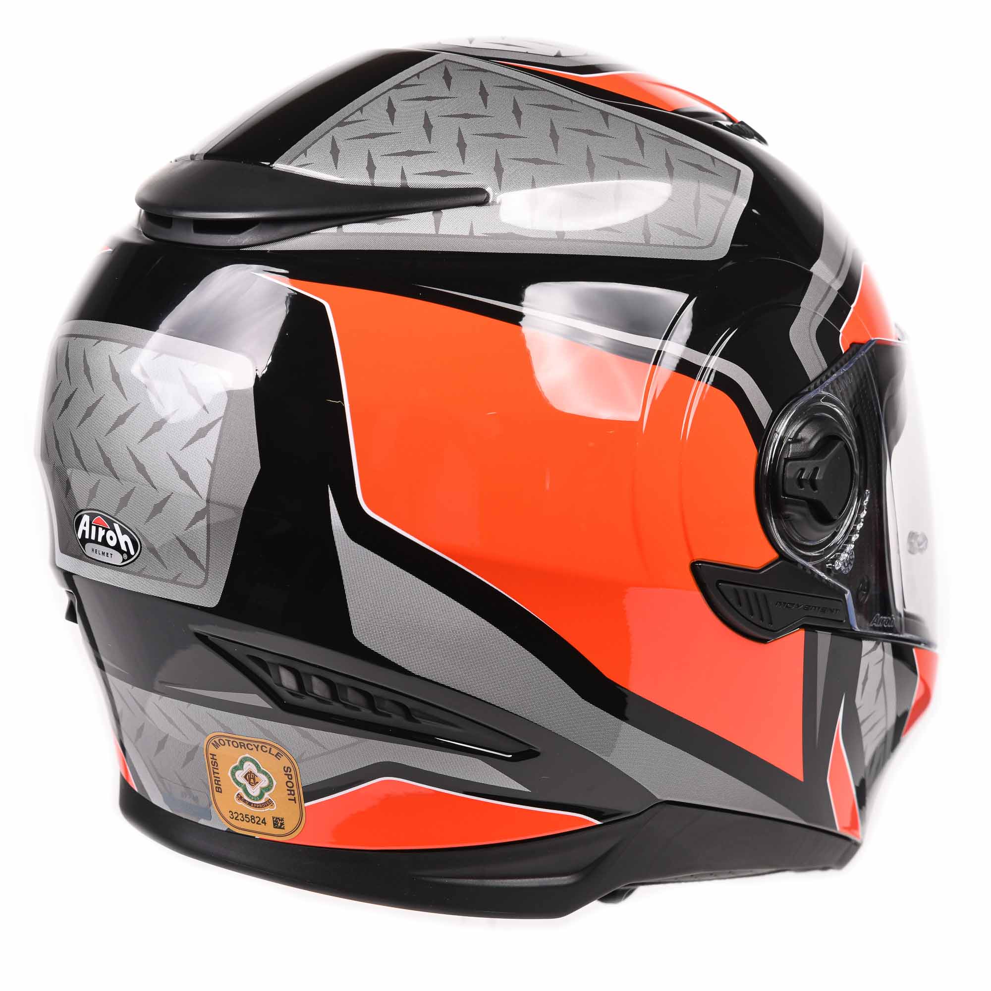 Airoh Movement S Full Face Helmet Steel Gloss Orange - FREE UK Shipping, FREE 365 Day Returns | Moto Central