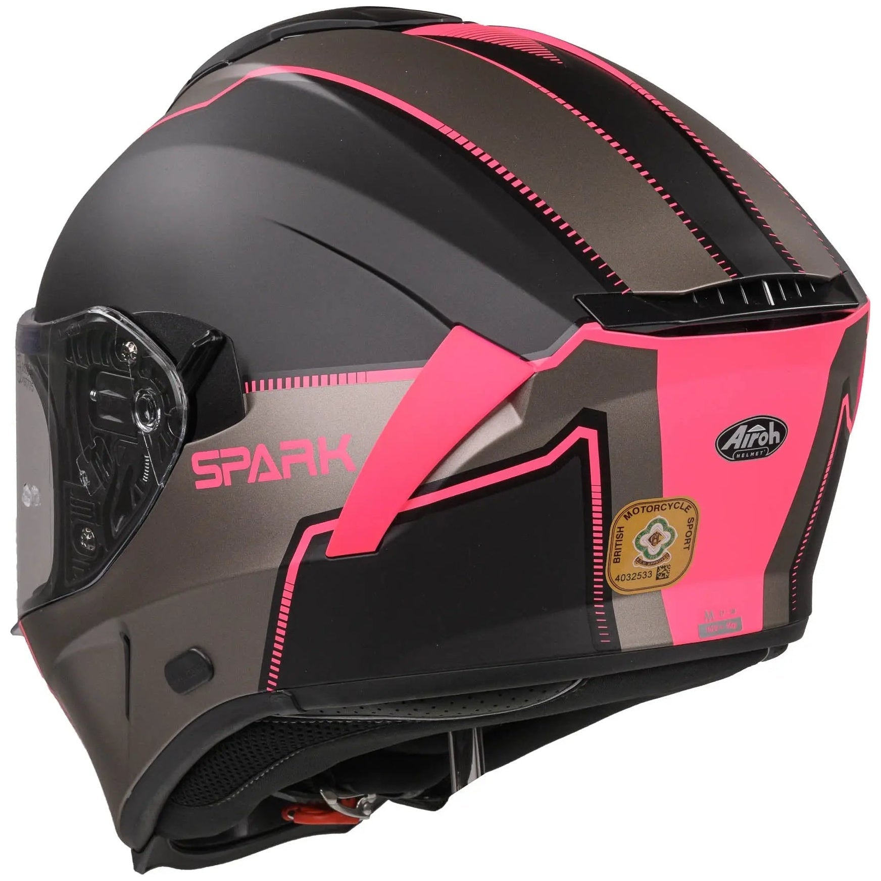 Airoh Spark Flow Full Face Helmet Matt Black / Pink - FREE UK Shipping, FREE 365 Day Returns | Moto Central