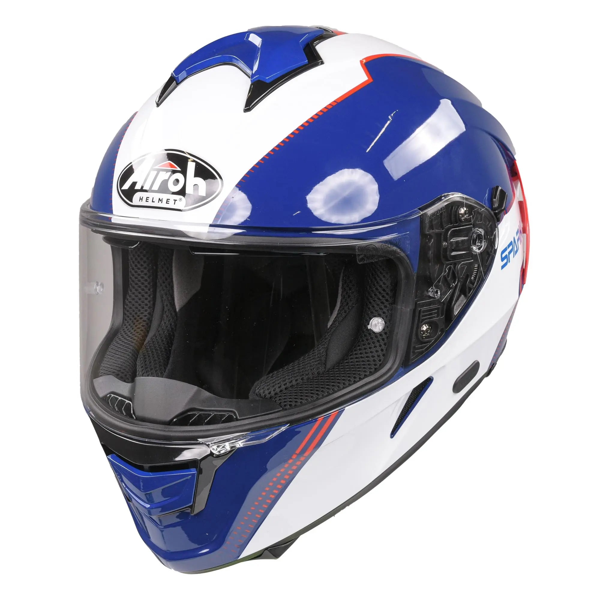 Airoh Spark Flow Full Face Helmet Blue / Red - FREE UK Shipping, FREE 365 Day Returns | Moto Central
