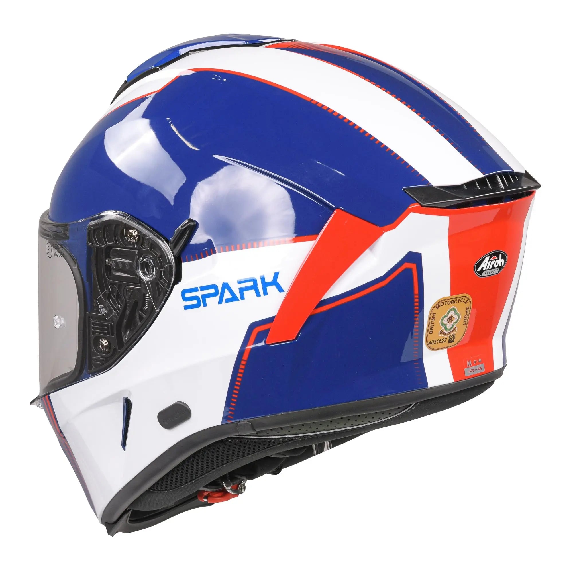Airoh Spark Flow Full Face Helmet Blue / Red - FREE UK Shipping, FREE 365 Day Returns | Moto Central