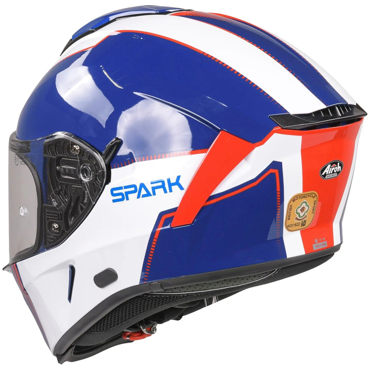Airoh Spark Flow Full Face Helmet Blue / Red - FREE UK Shipping, FREE 365 Day Returns | Moto Central