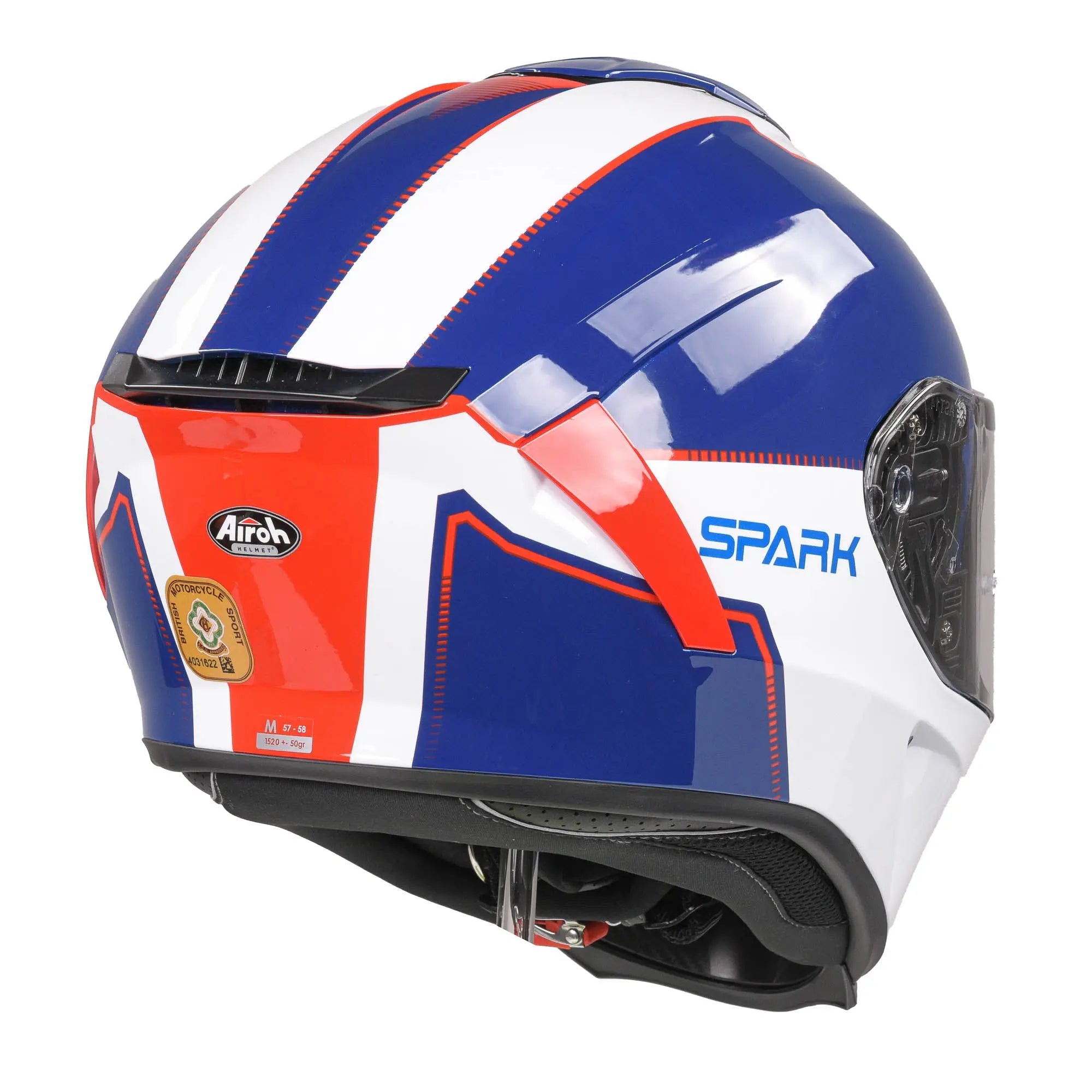 Airoh Spark Flow Full Face Helmet Blue / Red - FREE UK Shipping, FREE 365 Day Returns | Moto Central