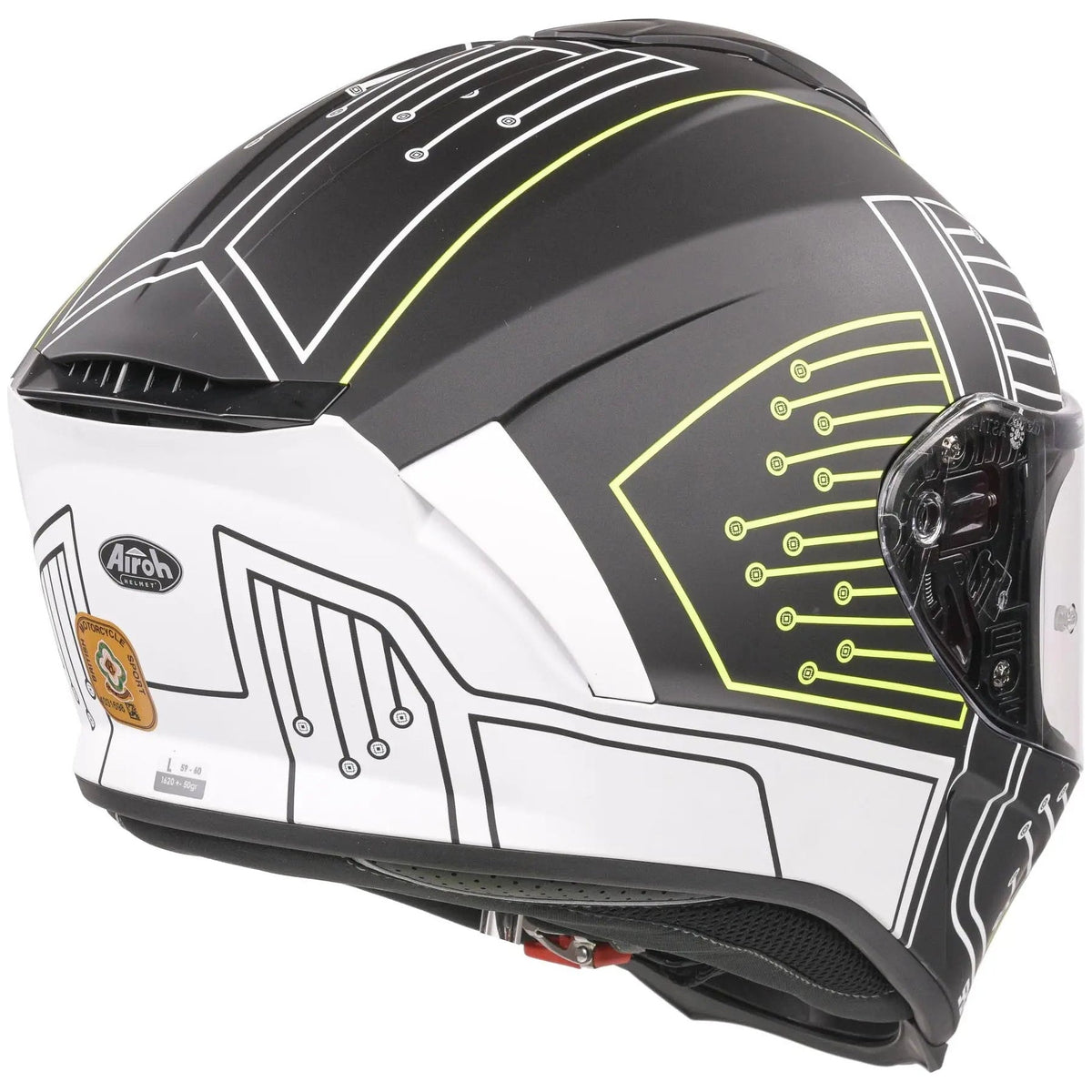 Airoh Spark Flow Full Face Helmet Matt Black Circuit - FREE UK Shipping, FREE 365 Day Returns | Moto Central