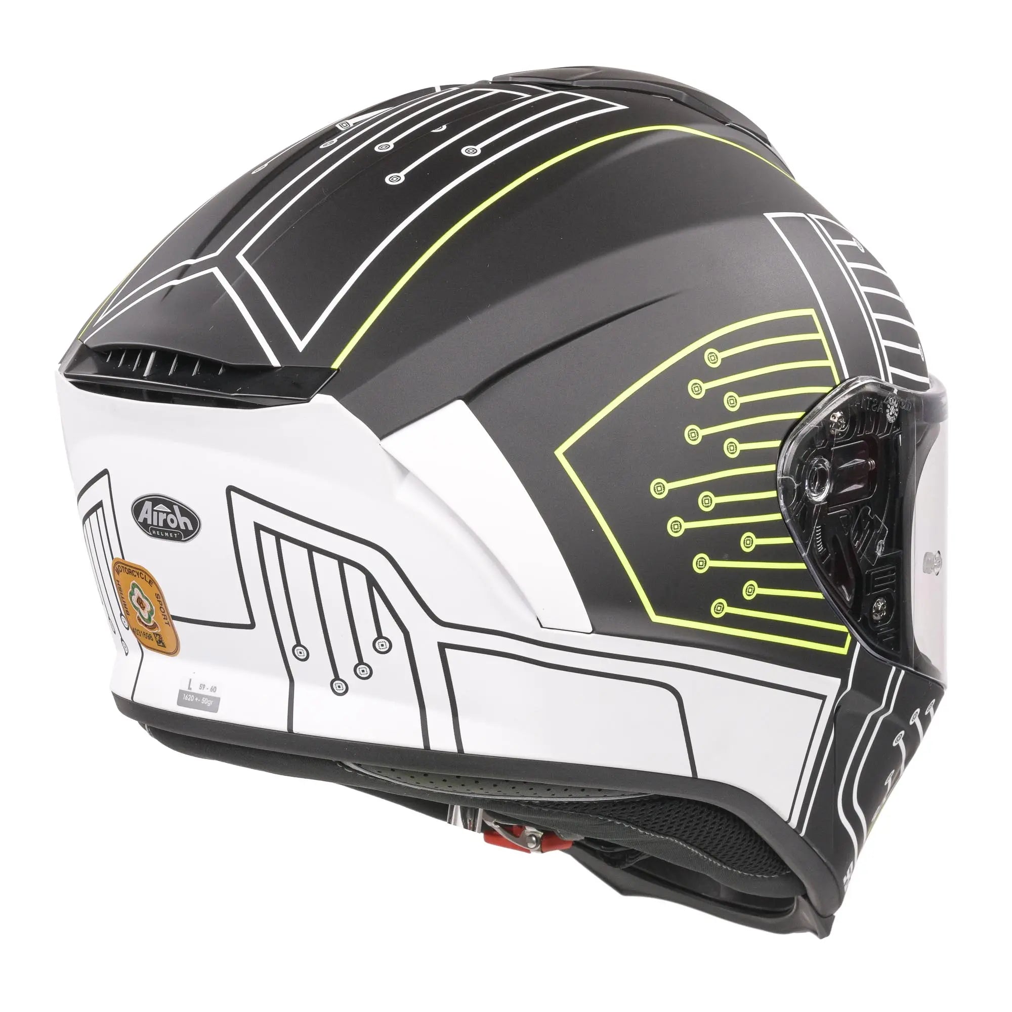 Airoh Spark Flow Full Face Helmet Matt Black Circuit - FREE UK Shipping, FREE 365 Day Returns | Moto Central