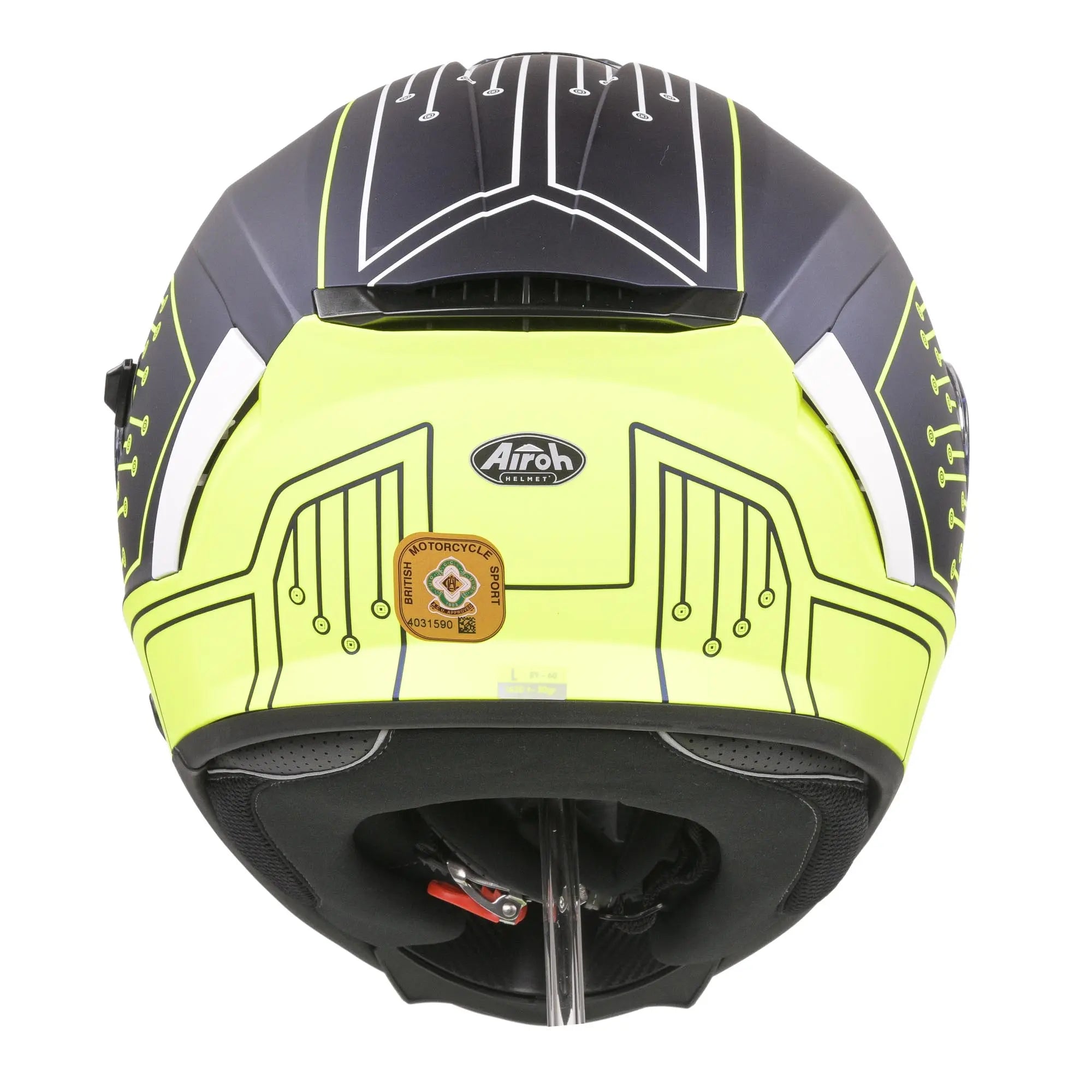 Airoh Spark Flow Full Face Helmet Fluo Yellow / Matt Blue Circuit - FREE UK Shipping, FREE 365 Day Returns | Moto Central