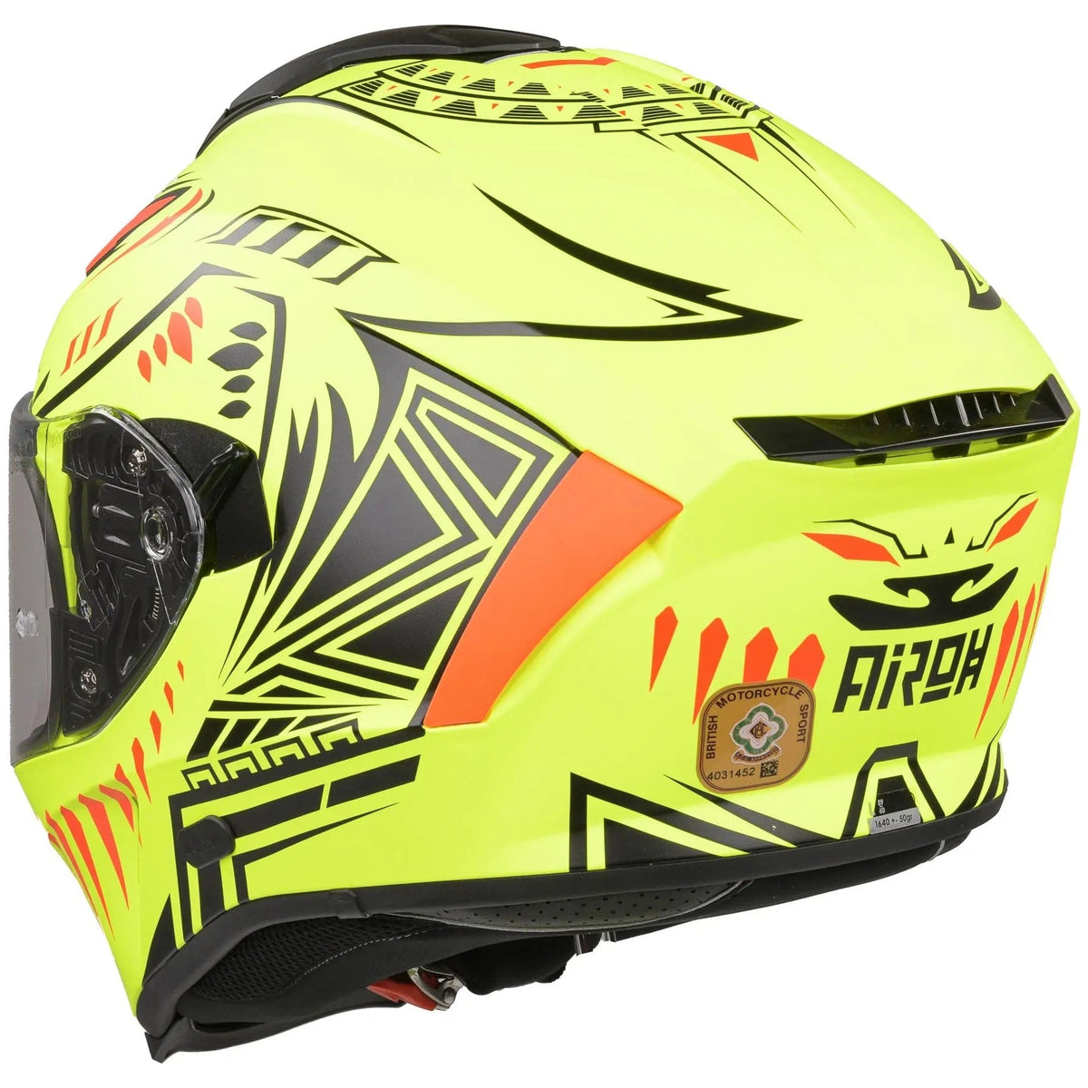 Airoh Spark Flow Full Face Helmet Matt Fluo Yellow Vibe - FREE UK Shipping, FREE 365 Day Returns | Moto Central