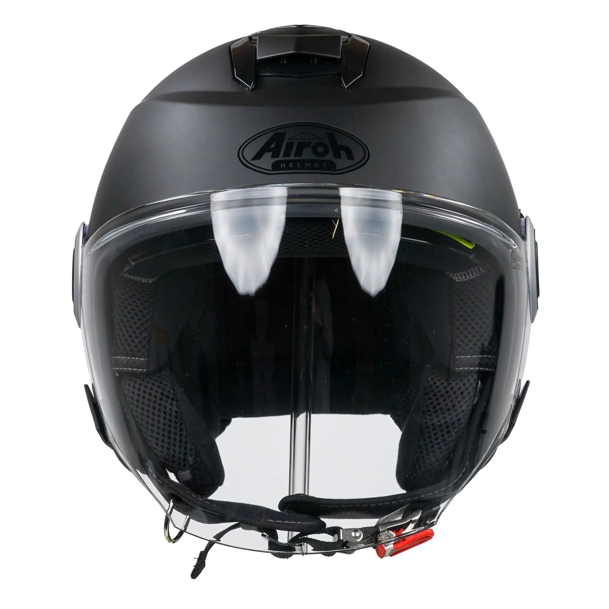 Airoh Helios Jet Open Face Helmet Matt Black - FREE UK Shipping, FREE 365 Day Returns | Moto Central