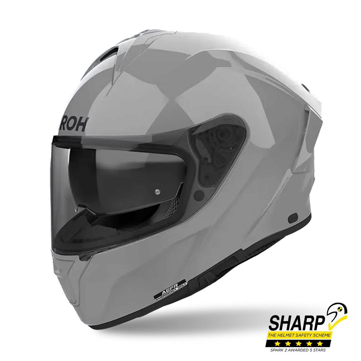 Airoh Spark 2 Gloss Cement Grey FREE UK Delivery, FREE 365 Day Returns | Moto Central