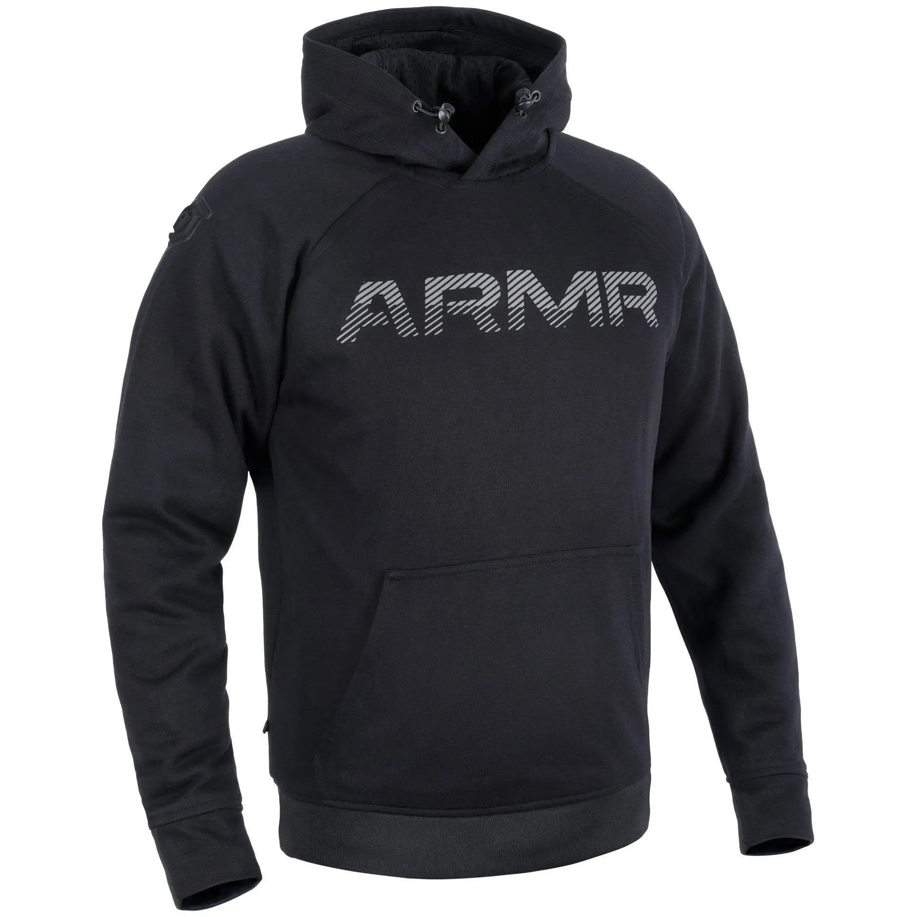 ARMR Aki 1.0 Protective Motorcycle Hoodie - Black front view