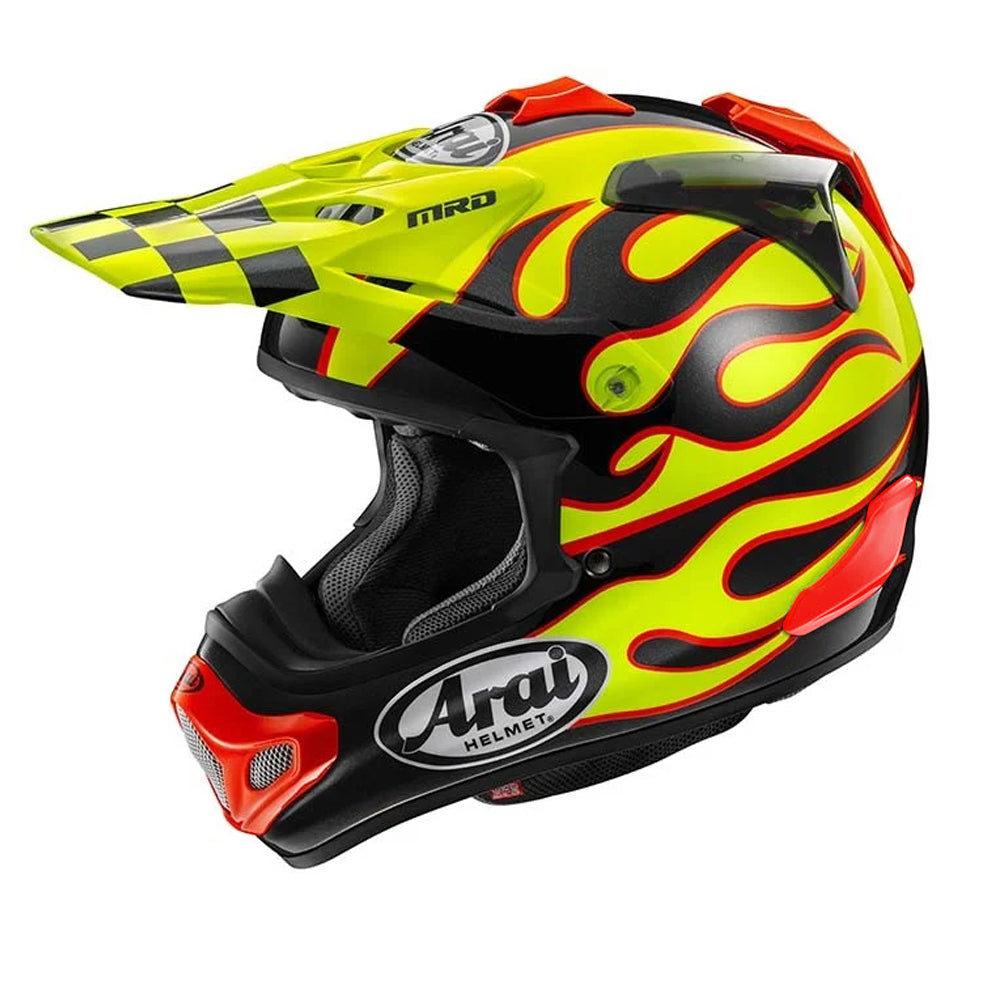 Arai MX-V Evo Flame Yellow FREE UK Delivery, FREE 365 Day Returns | Moto Central