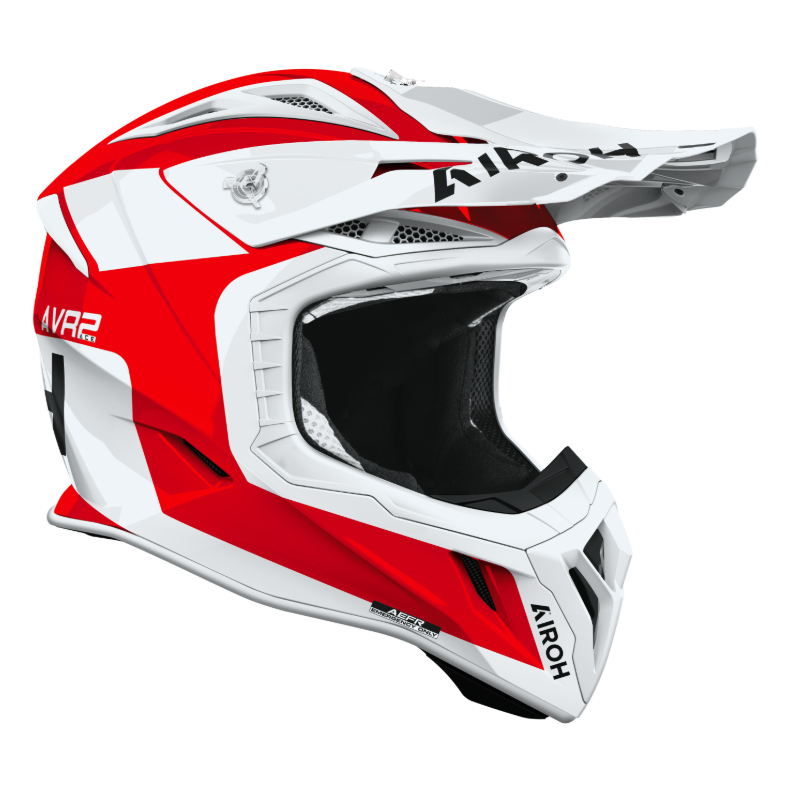 Airoh Aviator Ace 2 Iron Gloss Red motocross motorcycle helmet, right-side view