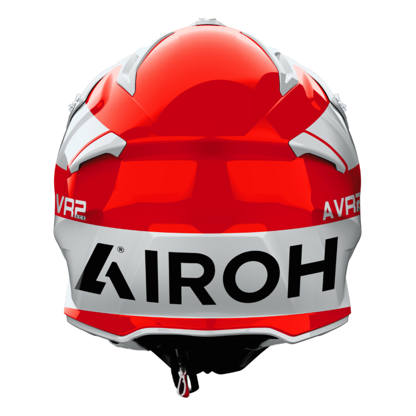 Airoh Aviator Ace 2 Iron Gloss Red motocross motorcycle helmet, rear view