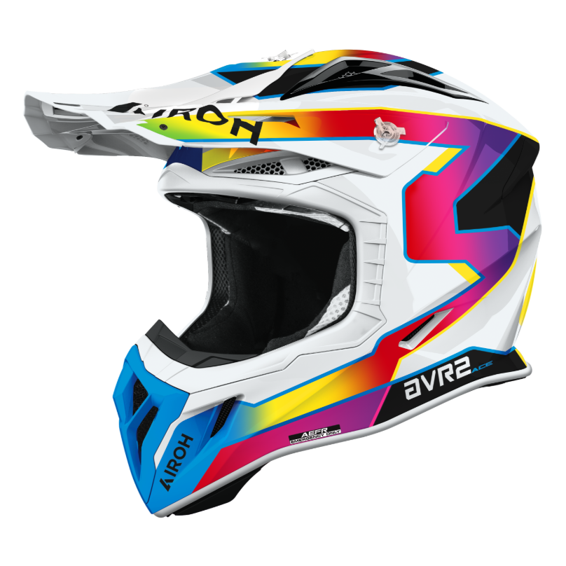 Airoh Aviator Ace 2 Gloss Sunrise motocross motorcycle helmet, left-side view