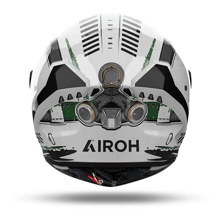 Airoh Connor Gloss Alligator full-face motorcycle helmet, rear view