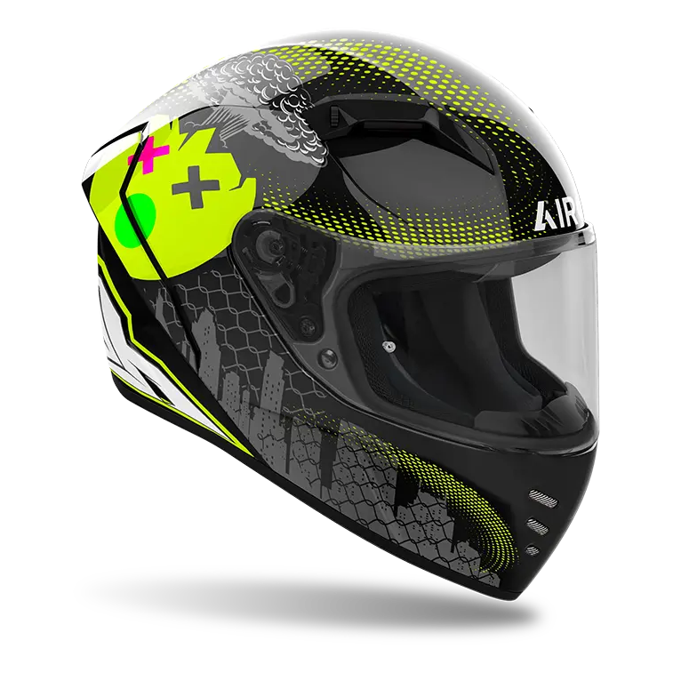 Airoh Connor Gloss Gamer motorcycle helmet, rear three-quarter view