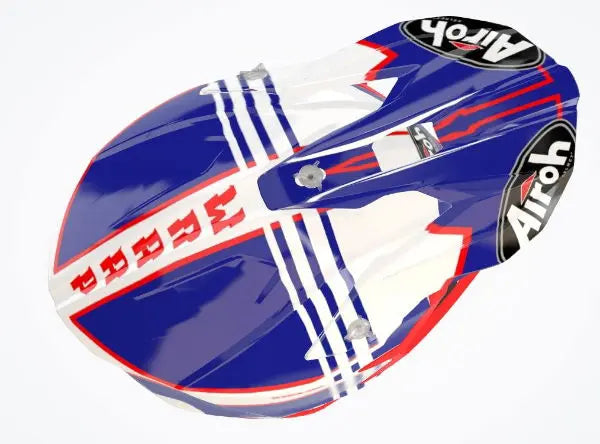 Airoh Wraap Youth Broken Gloss Blue / Red - FREE UK Shipping, FREE 365 Day Returns | Moto Central