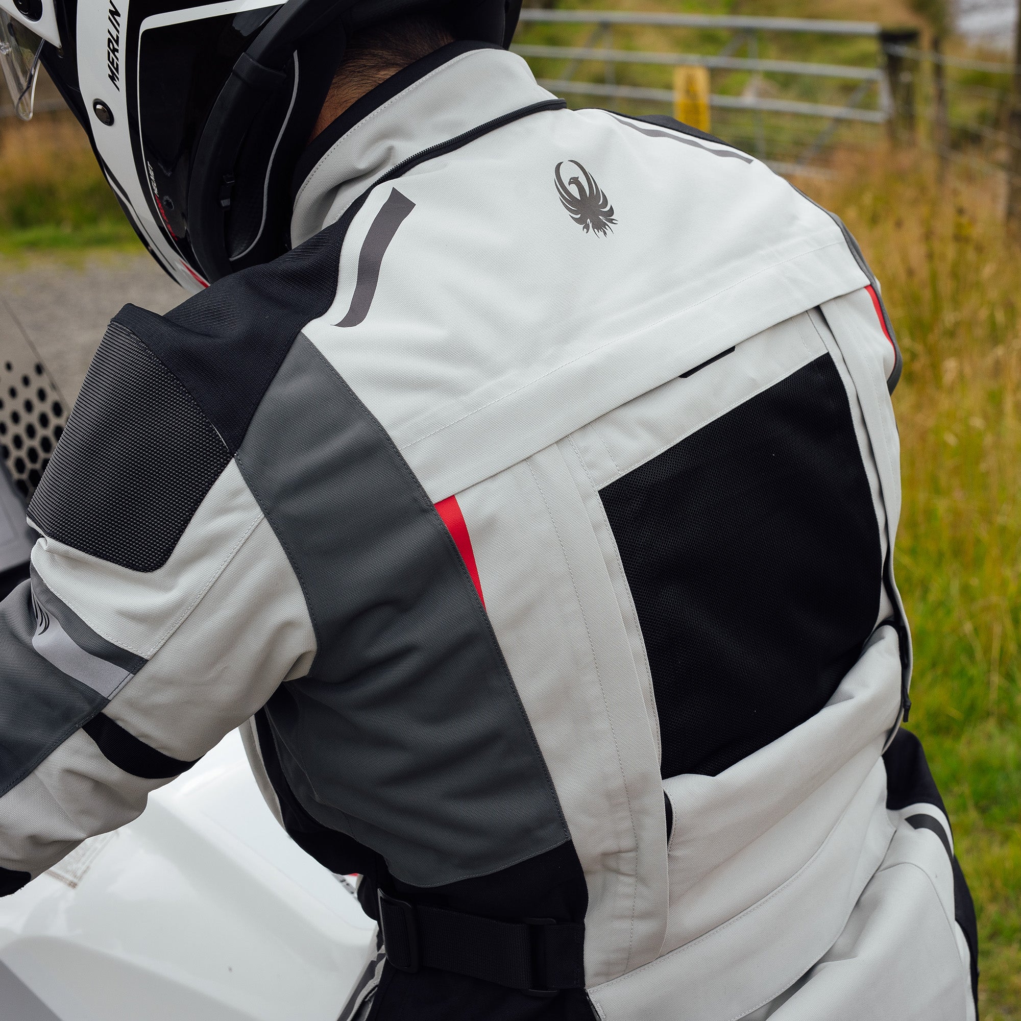 Merlin Akashi Pro D3O Laminated Jacket Ice Grey FREE UK Delivery, FREE 365 Day Returns | Moto Central