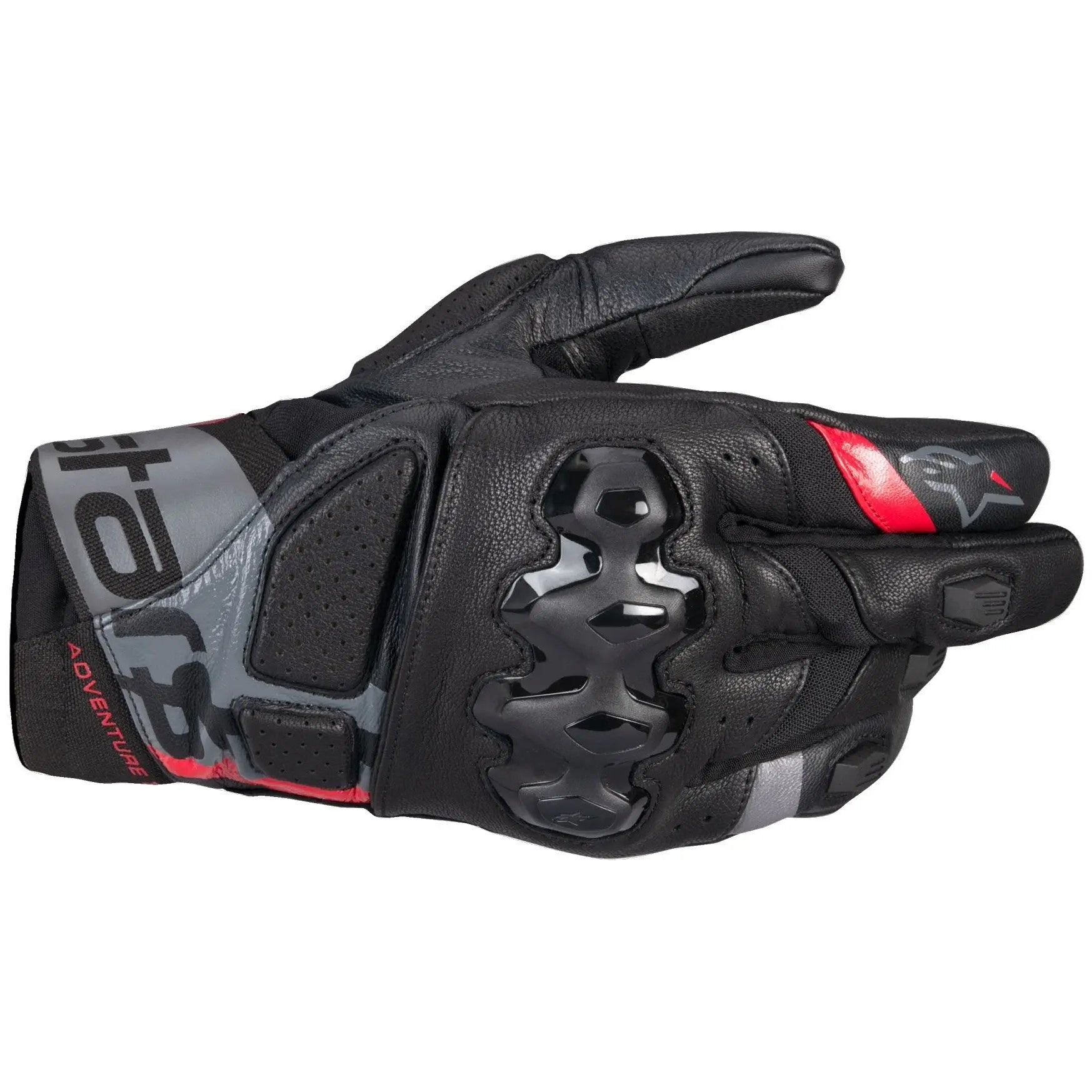 Alpinestars Belize V3 Drystar Leather Gloves Black, back-of-hand view