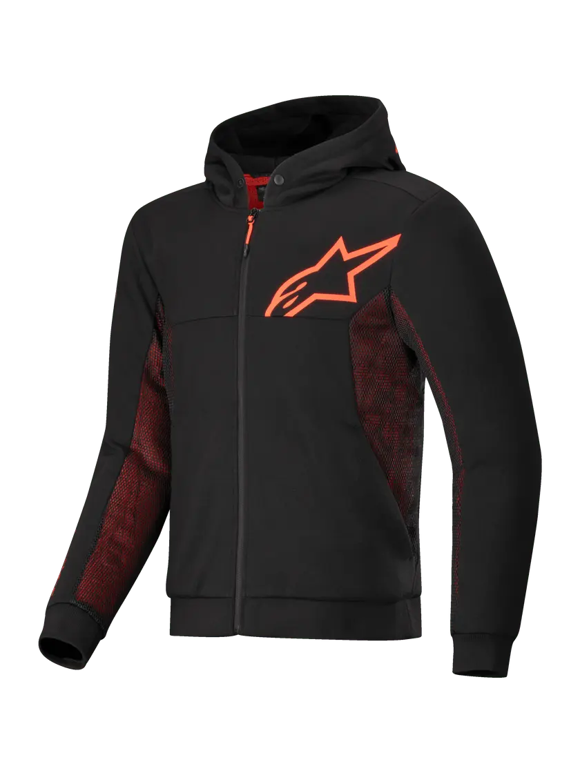 Alpinestars Chrome Air Sport Hoodie Black / Fluo Red FREE UK Delivery, FREE 365 Day Returns | Moto Central
