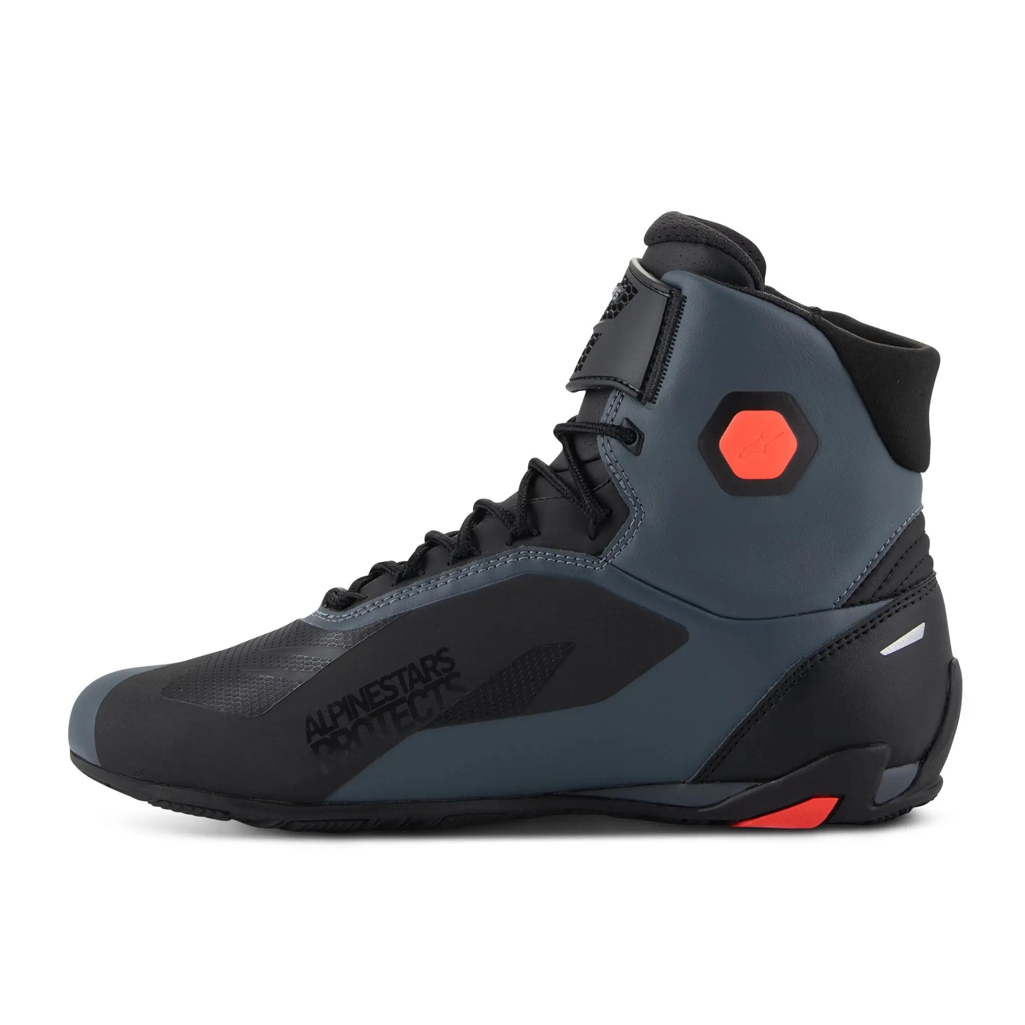 Alpinestars Faster-4 Shoes Black / Grey / Fluo Red FREE UK Delivery, FREE 365 Day Returns | Moto Central