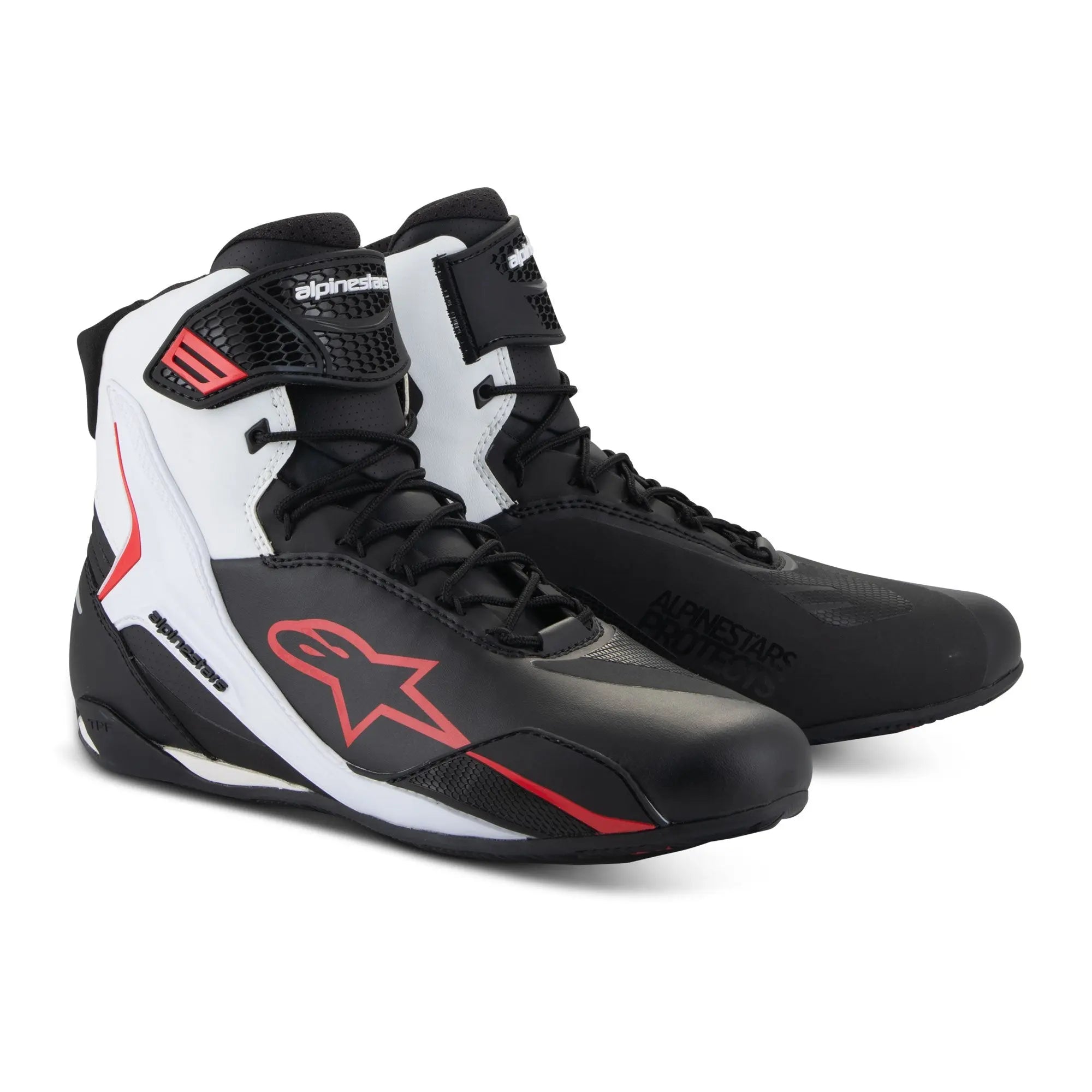 Alpinestars Faster-4 Shoes Black / White / Red FREE UK Delivery, FREE 365 Day Returns | Moto Central
