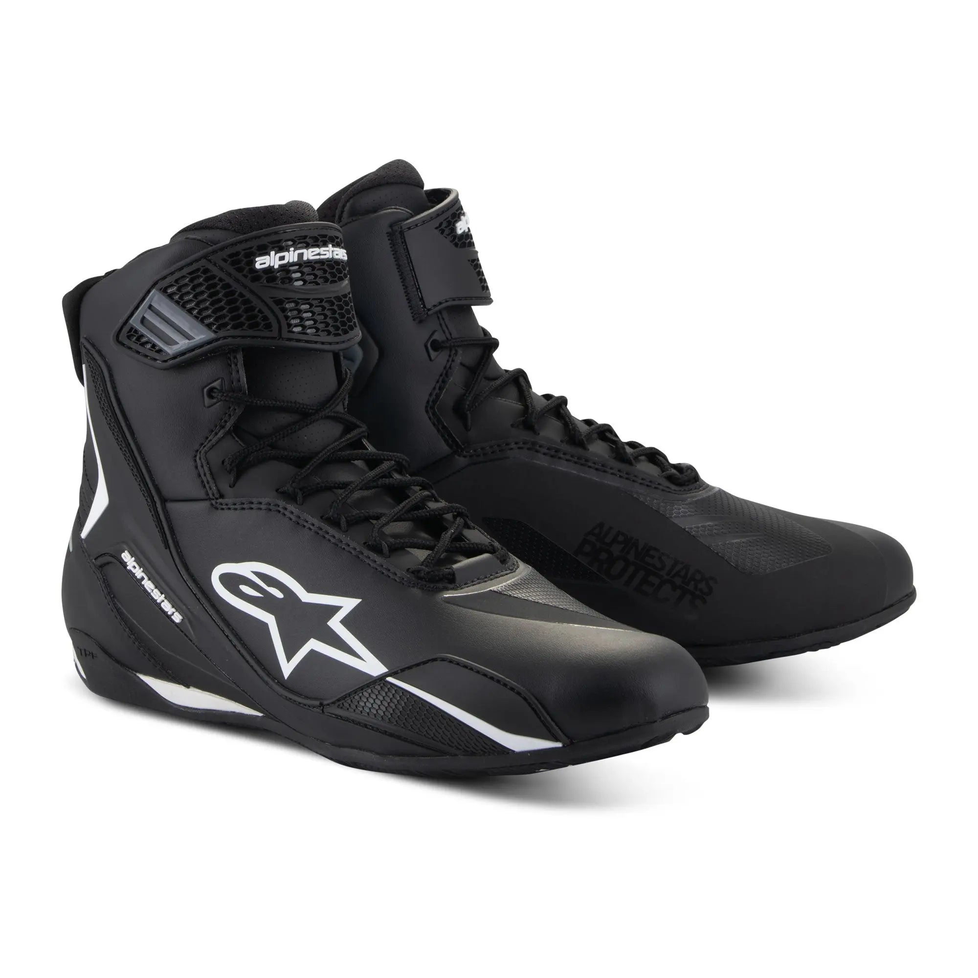 Alpinestars Faster-4 Shoes Black / White FREE UK Delivery, FREE 365 Day Returns | Moto Central