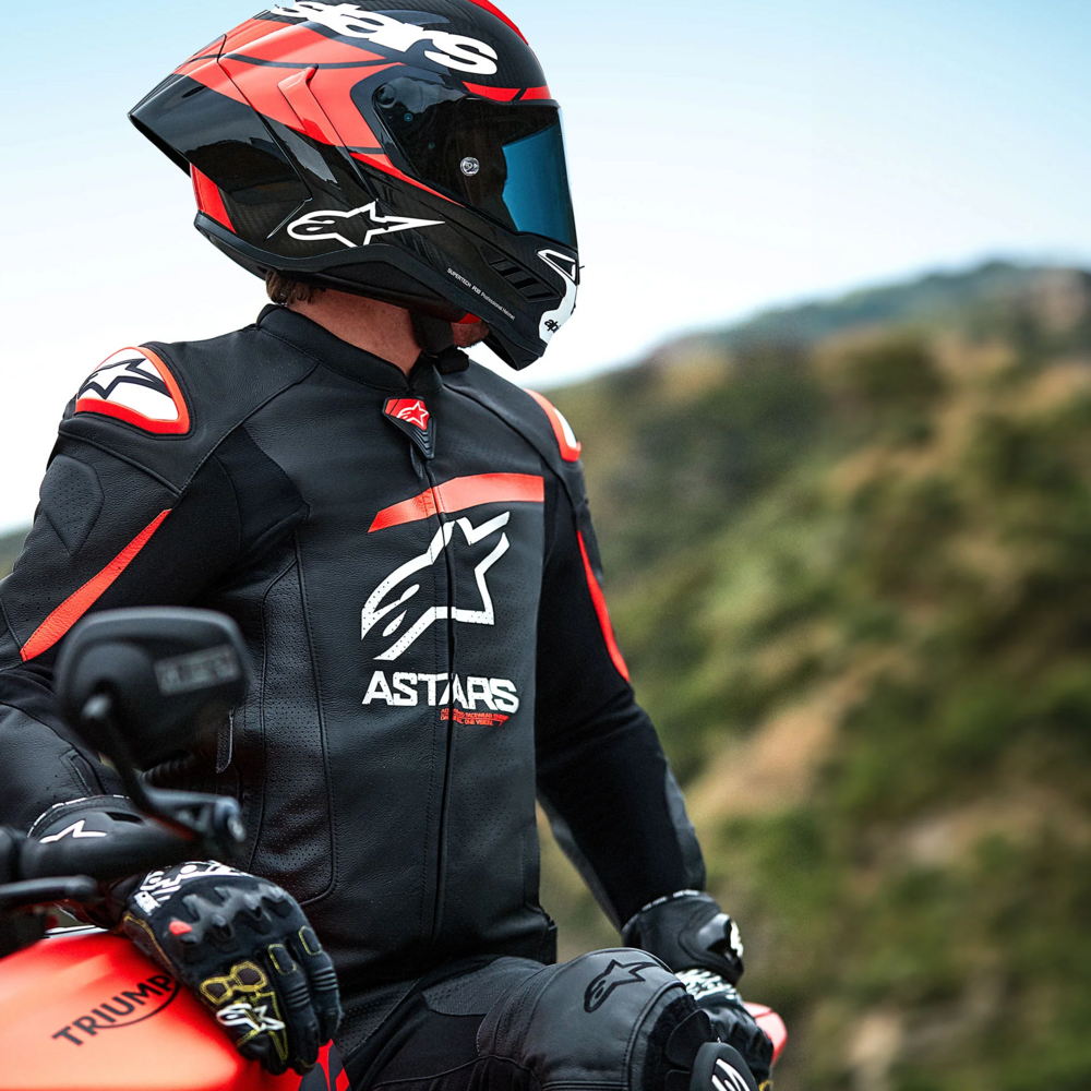 Alpinestars GP Plus R V4 Airflow Leather Jacket Black / Fluo Red / White