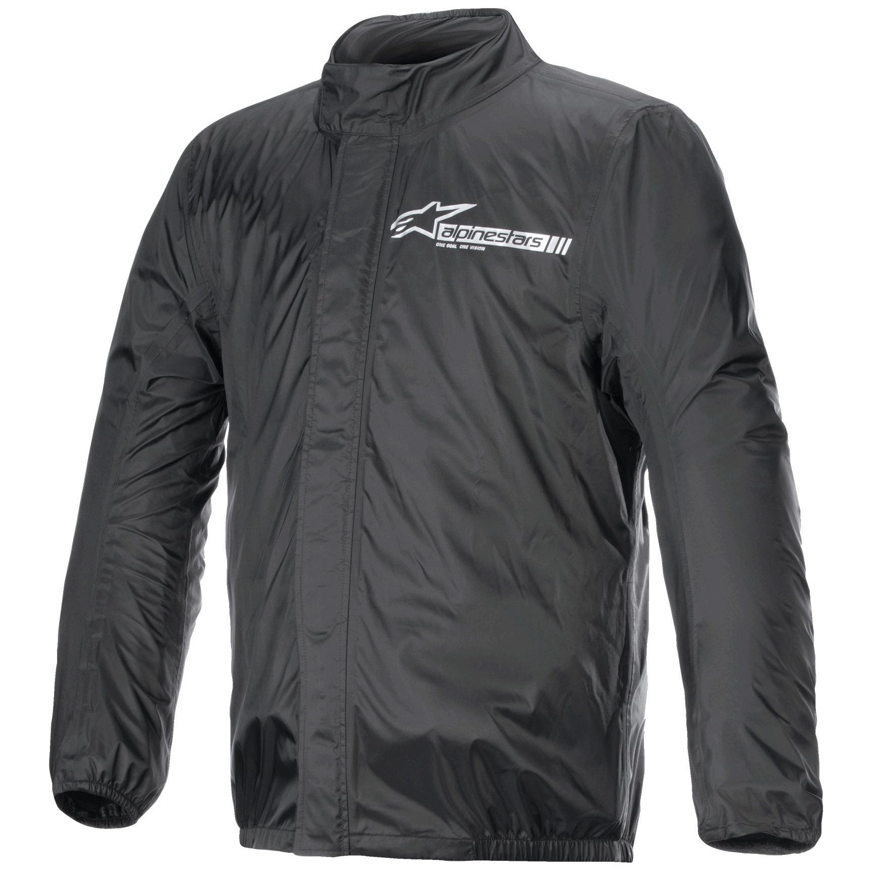 Alpinestars Hurricane Rain V2 Over Jacket Black - waterproof motorcycle over-jacket, front view