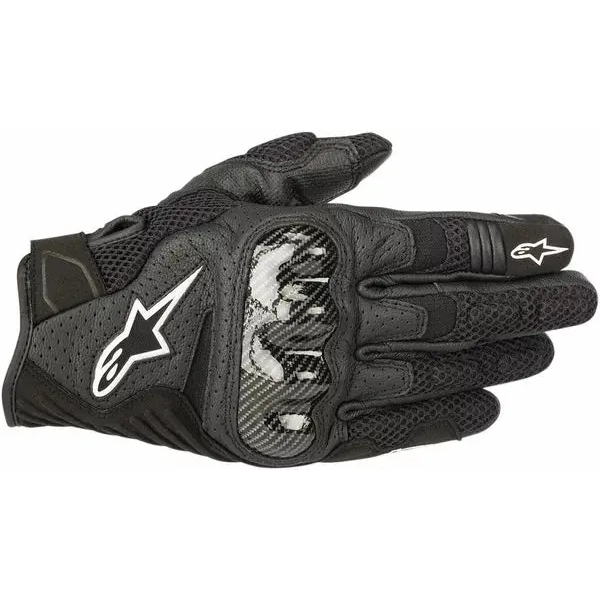 Alpinestars SMX-1 Air Carbon V2 Gloves Black – motorcycle gloves – back-of-hand view