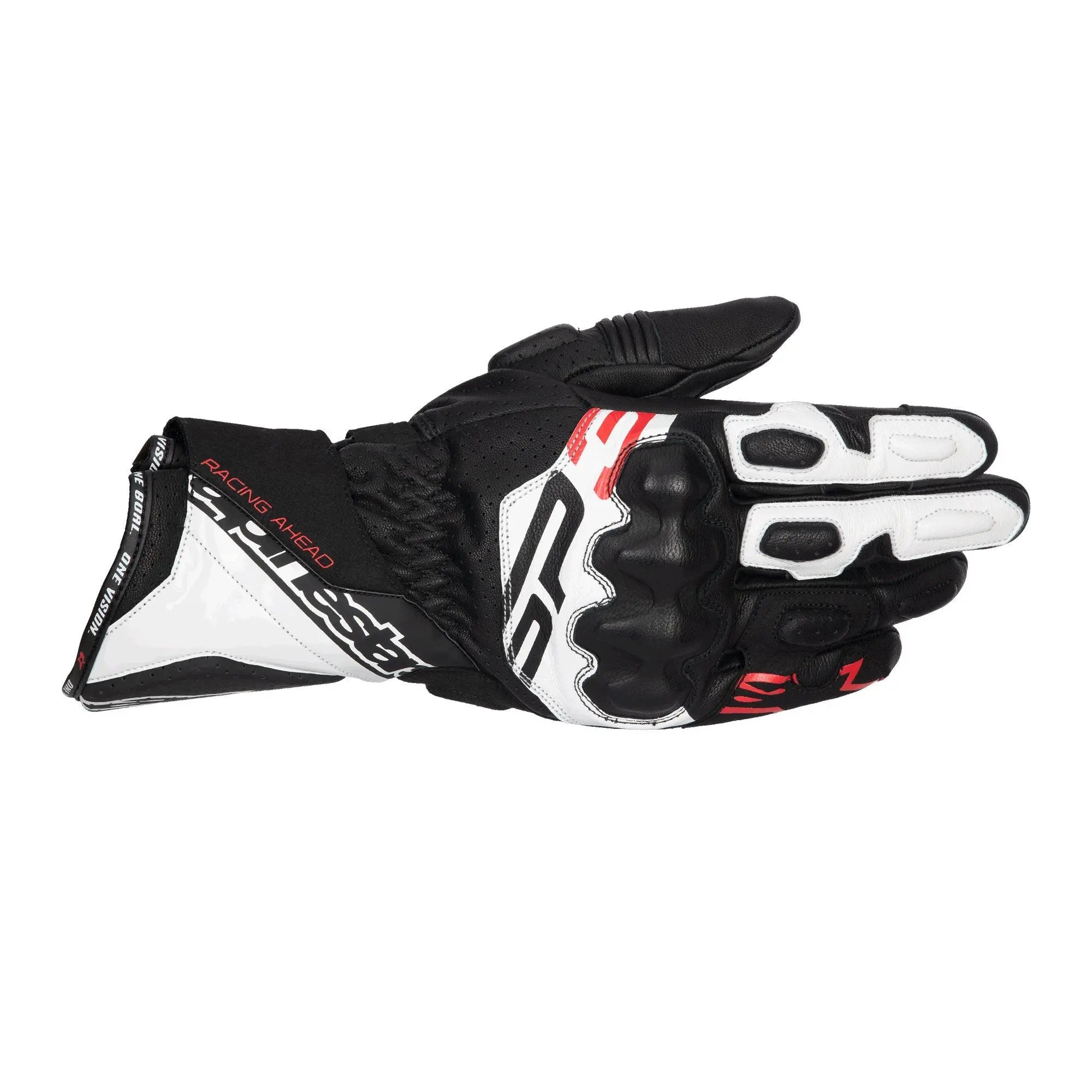 Alpinestars SP-3 Leather Gloves Black / White / Fluo Red FREE UK Delivery, FREE 365 Day Returns | Moto Central