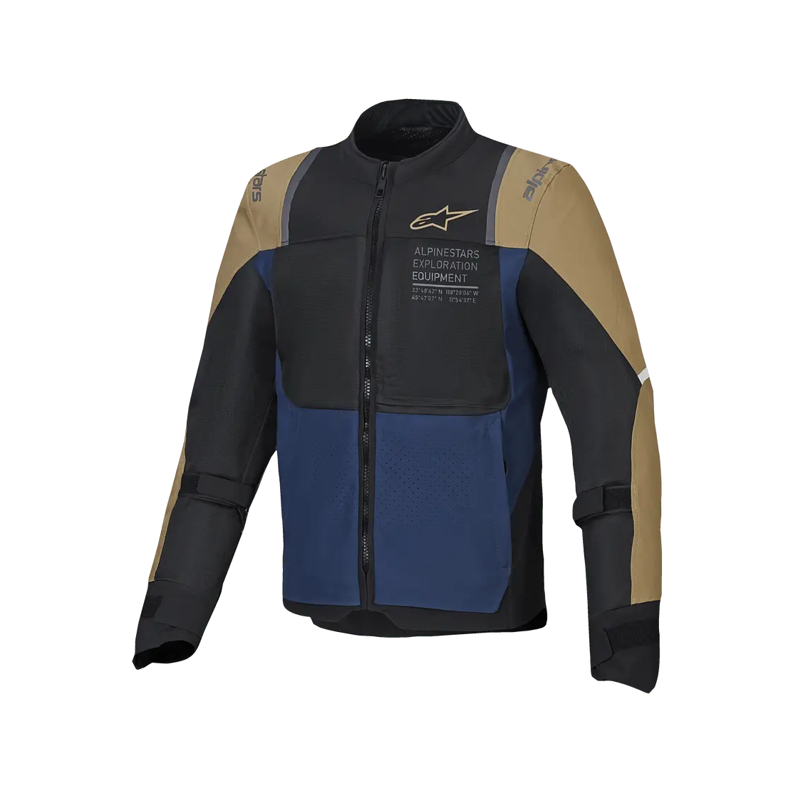 Alpinestars ST-2 Air Textile Jacket Deep Blue / Dark Khaki / Black, front view