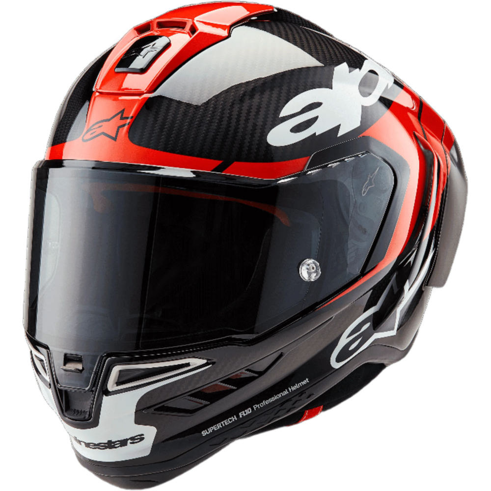 Alpinestars Supertech R10 Element ECE 06 / FIM Black / Carbon / Bright Red / Gloss White